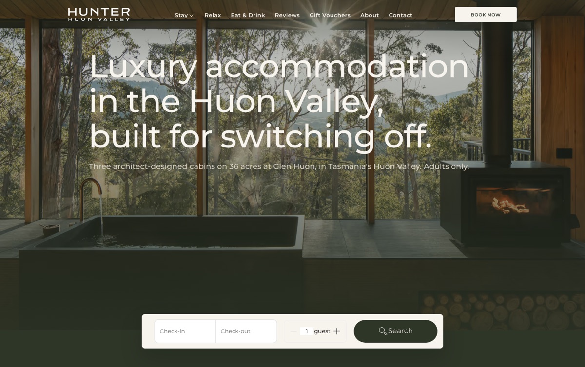 Hunter Huon Valley website homepage